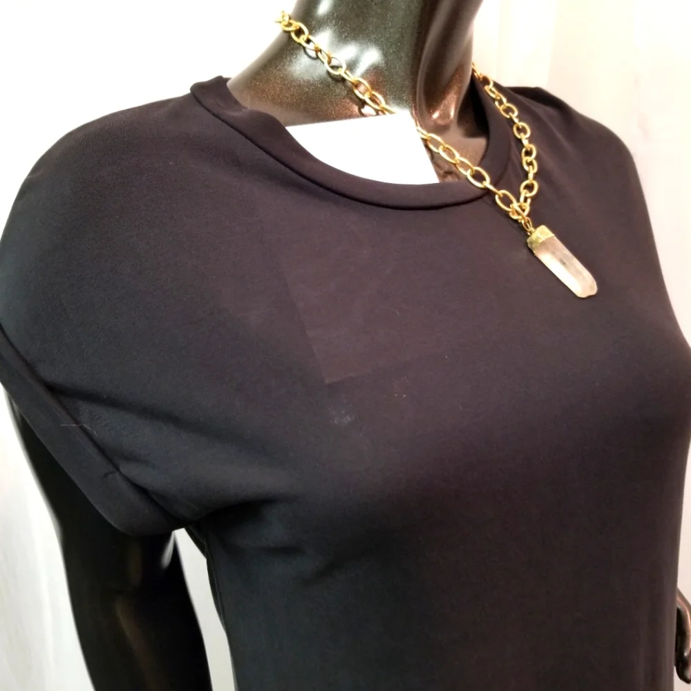 Transitional Black Maxi Dress with Side Slits - Picture 13 of 16